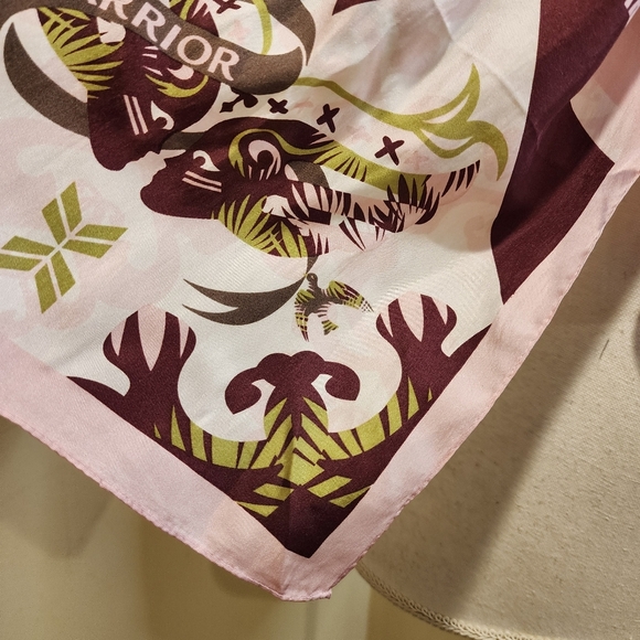 Floral Pink and Brown Women' Silky Warrior Cancer Scarf Wrap - Picture 3 of 6